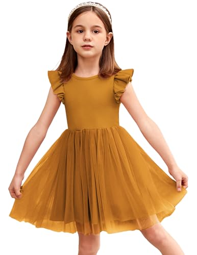 Image of Arshiner Toddler Tutu Dress Little Girls Fluffy Summer Dresses Casual Party Tulle Sundress for Kids 2-6Y