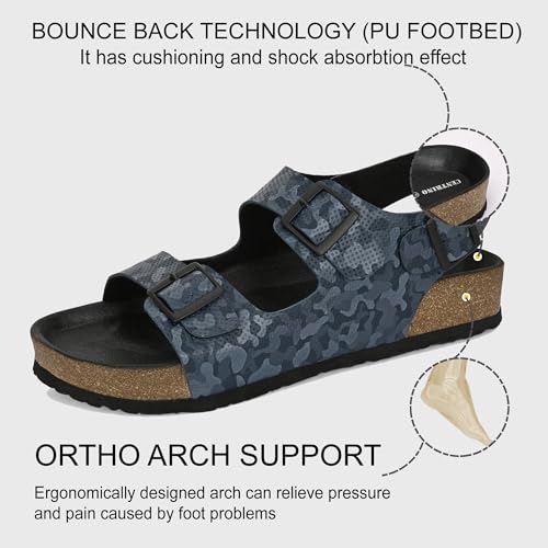 Image of Centrino Men's Berkin-Style Slip-On Sandals | Open Toe Design | Soft PU Footbed | Lightweight & Comfortable | Arch Support | On-Grip Sole | Casual Outdoor Wear (9215)