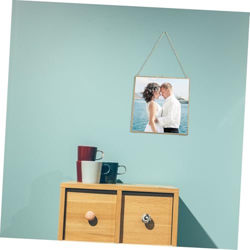 Cadre suspendu en métal doré double vitrage pour herbier mural - 5
