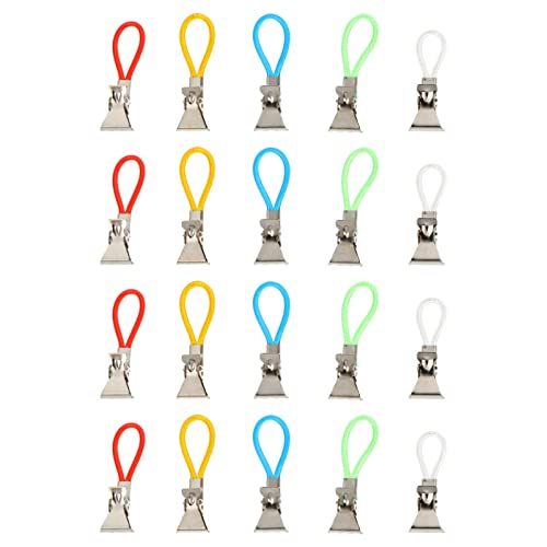 Cabilock Bathroom Towel Hooks 20pcs Metal Color Rope Clips Towel Holder Clips for Kitchen Bathroom