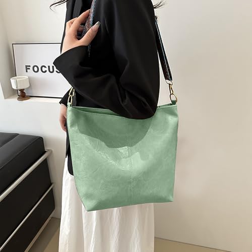 Image of Hobo Bags for Women Crossbody Bag Guitar Strap Purse Vegan Leather Shoulder Handbags Boho Purses Tote Bucket Bag