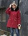 VXVGER Women's Winter Warm Parka Jacket Fleece Lined Drawstring Thicken Coat Windproof Hooded Sherpa Outerwear(Wine Red,XL)