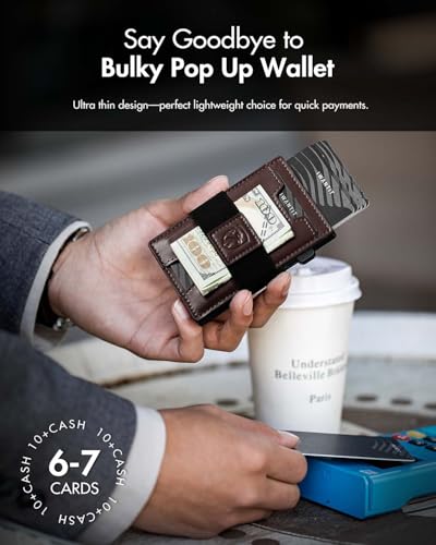 Image of iwantit 3 in 1 Magsafe Wallet Men: Bifold Wallet + Magnetic Wallet for iPhone - Detachable Cash Strap, Smart Pop Up Card Holder, ID Window, Premium Leather (Vegetable-tanned Brown)
