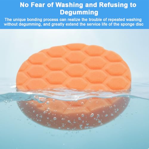 Image of STHIRA 5Pcs Car Polishers Honeycomb Polishing Pads 3'' Dia Car Polishing Sponges for Scratch Repair, Waxing & Mirror-Finish Restoration