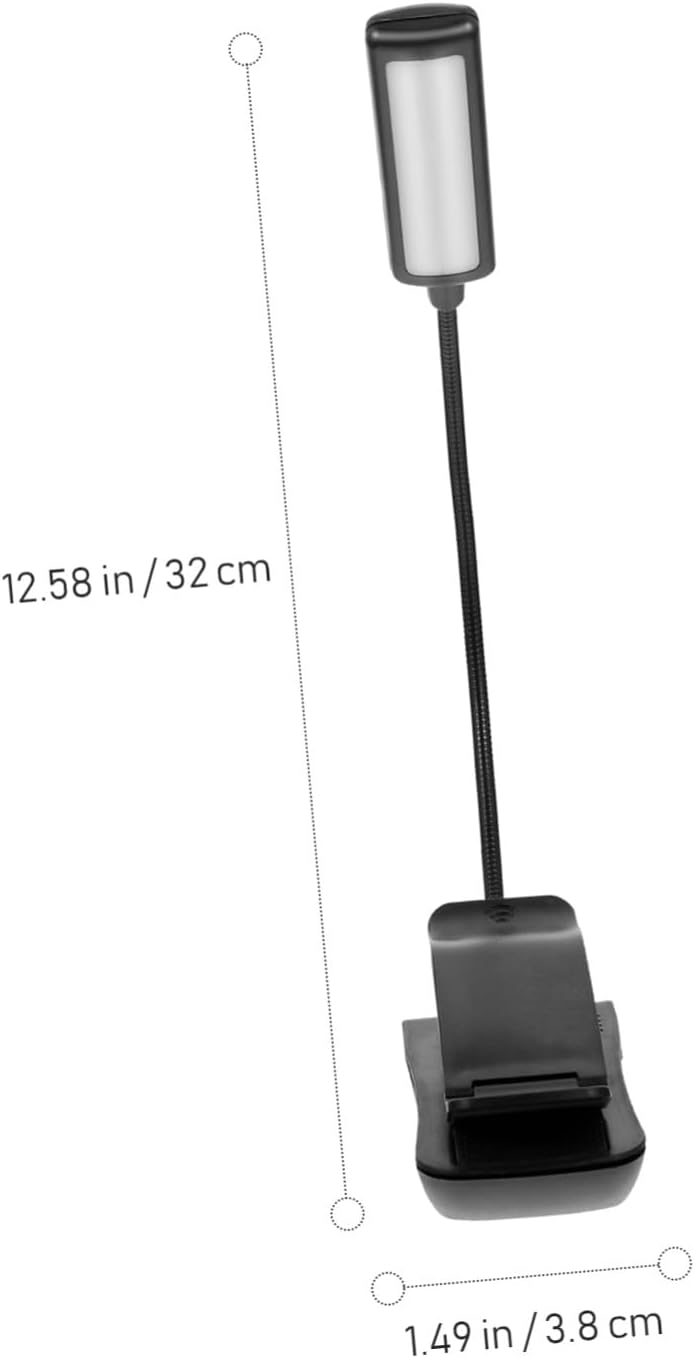Veemoon Rechargeable LED Reading Clip Lamp for Music Stand and Bedside, 2pcs Small Portable Music Score Book Light Clamp for Night Reading