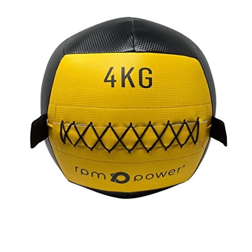 RPM Power Bola de pared suave para entrenamiento de cuerpo completo y ejercicios de fuerza (2 kg - 10 kg) (4 kg - amarillo) Cover