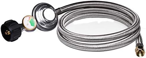 Propane Tankless Water Heater Regulator – Which One Surprised Us Most? 5 DOZYANT 5 Feet Propane Regulator Hose Replacement with Propane Tank Gauge, Stainless Steel Braided Hose for Burner Stove, Gas Water Heater, Forced Air Heater, Smoker, Burner