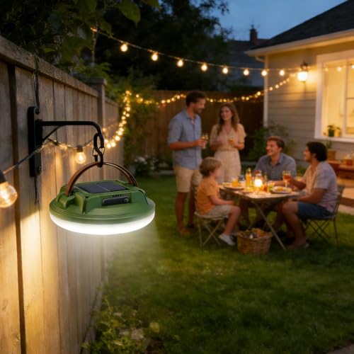 Lampe de camping solaire LED rechargeable avec affichage de batterie pour tente et randonnée - 7