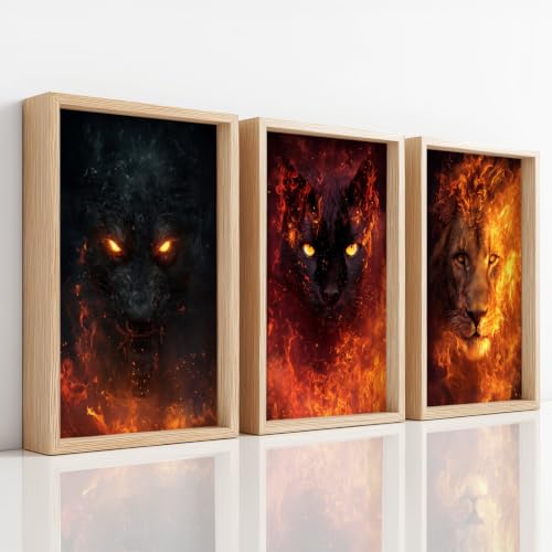 Murales de animales oscuros estéticos de 21x29.7 cm para renovar paredes vacías