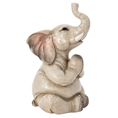 Corner Merchant Elephant Yoga Statue Figurine Meditating Elephant Zen Home Decor Yoga Gift (Prayer) #TOP4
