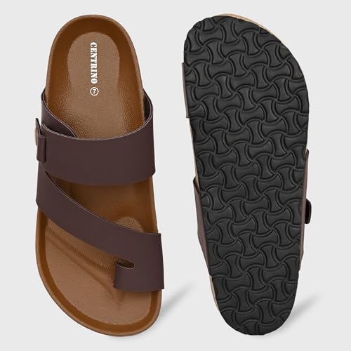 Image of Centrino Men's Berkin-Style Slip-On Sandals | Open Toe Design | Soft PU Footbed | Lightweight & Comfortable | Arch Support | On-Grip Sole | Casual Outdoor Wear (9212)