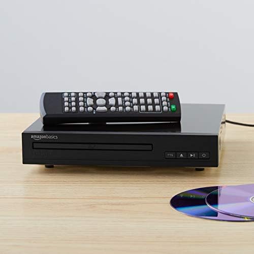 Amazon Basics Mini DVD Player with Text-To-Speech Technology, HDMI, RCA and Remote Control - Black