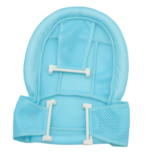Image of Baby Bath Seat Support Net with Mesh for Head and Neck Comfort Hands-Free Bathing Blue 19 Inch