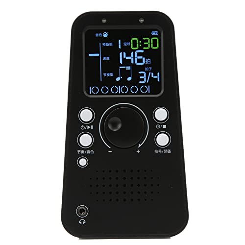 Digital Metronome, Adjustable 40-208bpm Universal Smart Metronome Large Volume Support USB Charging Headphones for Violin for Guitar