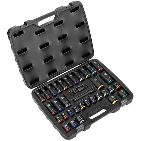 Sealey 34pc Impact Socket Set with Colour Coding Cover