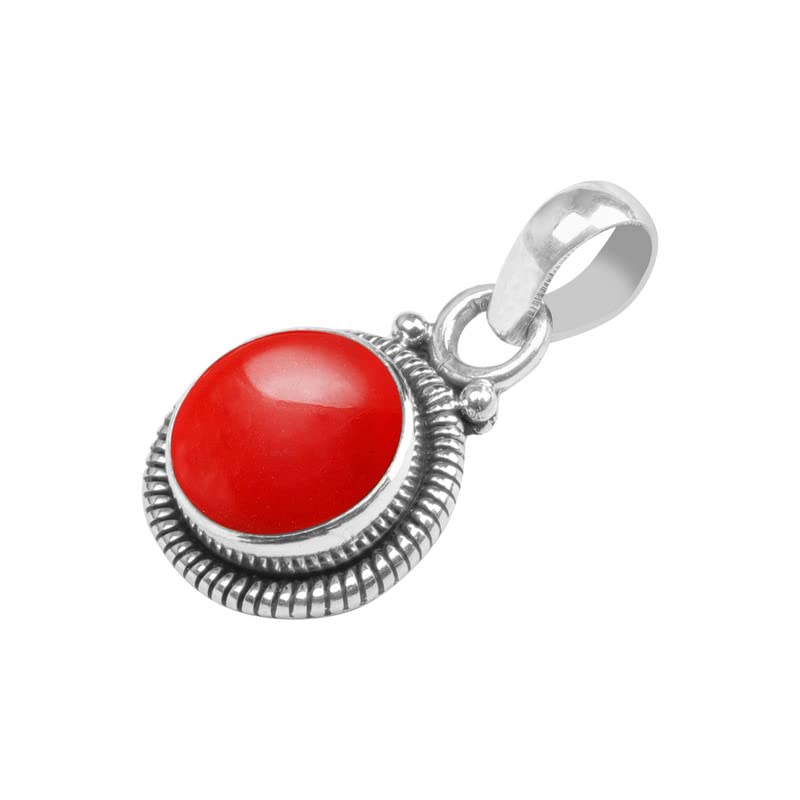 Coral Stone 925 Sterling Silver Pendant Necklace For Women Girls Gift, Natural Gemstone Pendant Necklace, Solitaire Pendant, Handmae Pendant