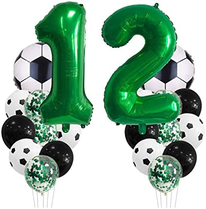 Chaungfu Soccer Birthday Party Decorations for Kids Boys Girls Soccer Ball Themed 12 Year Children's