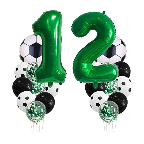 Chaungfu Soccer Birthday Party Decorations For Kids Boys Girls Soccer Ball Themed 12 Year Children's #TOP1