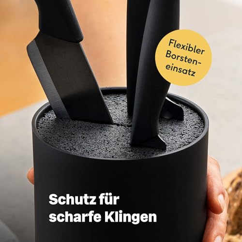 Messerblock mit herausnehmbarem Borsteneinsatz für bis zu 10 Messer