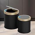 2Pack Automatic Bathroom Trash Can, Touchless Motion Sensor Garbage Can with Lid, Smart Dog Proof Trash Bin, Plastic Wastebasket for Bedroom, Office, Living Room, 2.8 Gallon+3.7 Gallon (Dark Grey)