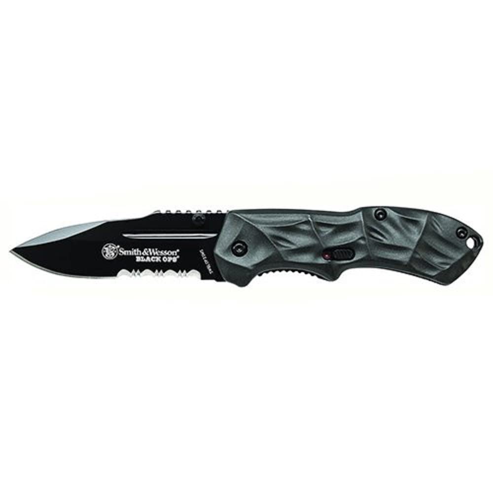 Smith & Wesson Black Ops SWBLOP3T 7.7in S.S. Assisted Opening Knife with 3.4in Tanto Point Blade and Aluminum Handle for Tactical