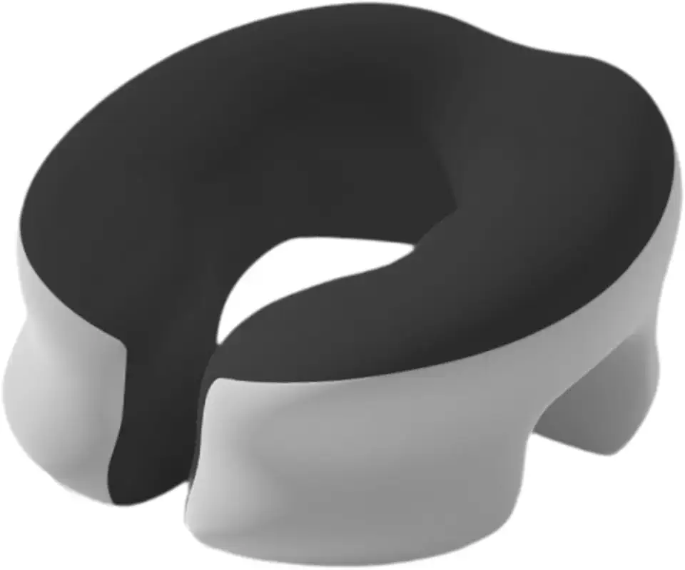 Travesseiro de mesa para cochilos, espuma viscoelástica, leve, para dormir de bruços no escritório, com suporte para a cabeça, Preto Cinza Claro