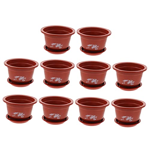 Yardwe 10pièces Pot De Fleur Rond Drainable pour Plante De Jardin Pot De Fleur Intérieur Et Extérieur De De Plante