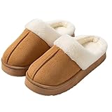 LIUIAHZBF Pantuflas de Plataforma Mujer Cómodas, Pantuflas Forradas de Peluche, Suelas Antideslizantes Cálidas para El...