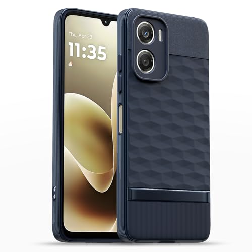 Image of Pikkme Back Cover for Motorola Moto G06 Power Camera Protection 3D Hexa Cube Design Silicone Protective Bumper Case (Blue)