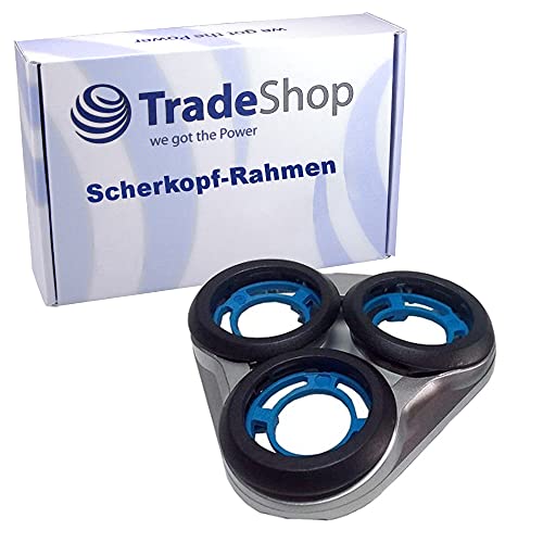 Trade-Shop Cabezal de afeitado plateado + soporte de repuesto para Philips S5080 S5082 S5100 S5110 S5130 S5130/06 S5140 S5150
