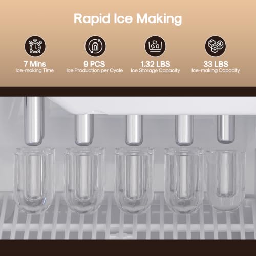 Image of ICEPURE 4-in-1 Bottom Loading Water Cooler Dispenser with Ice Maker | Fits 3 & 5 Gallon Bottles, Hot & Cold Water with Child Lock, 33 lbs Daily Output for Home and Office