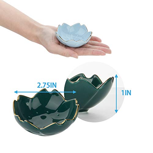 Beautyflier Pack Of 4 Ceramic Cherry Blossom Pattern Sauce Dishes Plates Serving Saucers Bowl For Sushi Appetizer Snack Dinnerware Set (Cherry Blossom(4 Color)) #TOP1