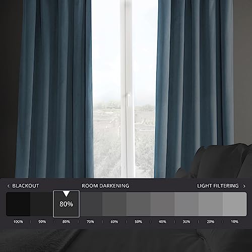 HPD Half Price Drapes Heritage Plush Velvet 84 Inches Long Darkening Curtains for Bedroom & Living Room 50W x 84L, (1 Panel) - Image 2