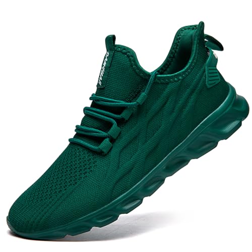 ZDFQLGV Damsneakers, skor, sportskor, sneakers, löparskor, löparskor för väg, promenadskor, slip-on, lätta, ventilerande nät för jogging, träning, fitness, sneakers, Mörkgrön, 41 EU