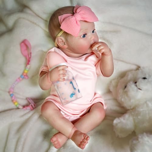 Brastoy Bebê Reborn Silicone Boneca Realista Menina Rosa Pintado ...