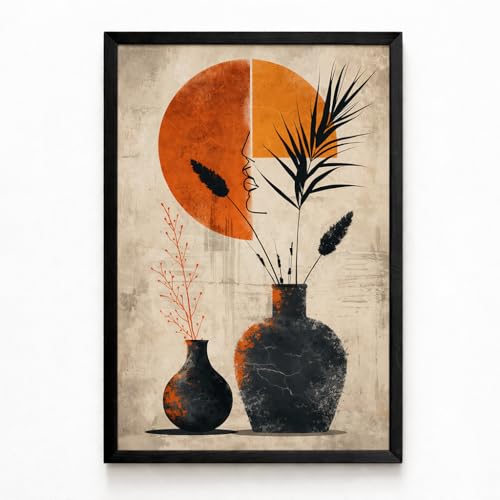 Boho Wall Decor Items Canvas Print – Abstract Sun Vase