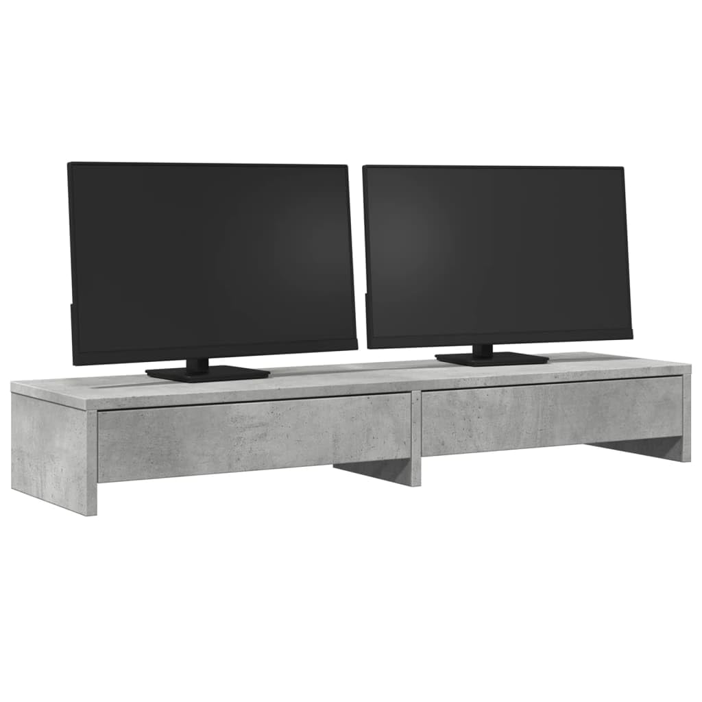 Generico Supporto Monitor con Cassetti Grigio 100x27x15 cm in Truciolato,Dispositivi elettronici,Accessori per dispositivi elettronici,Accessori per Computer,Rialzi e Supporti per computer-854673