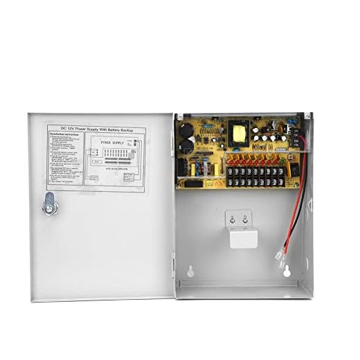 Caja de fuente de alimentación de control de acceso de 12V 10A, caja de batería de respaldo UPS PWM con función de apagado retardado, caja de interruptor de fuente de alimentación