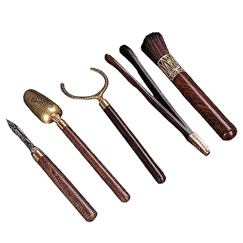 ?????? 5Pcs Chinese Tea Set Tea Set Matcha Tools Utensil Tools Tea Making Tea Art Utensils Kung fu tea Tool Teaware Set for Office Picnic Home, Set C