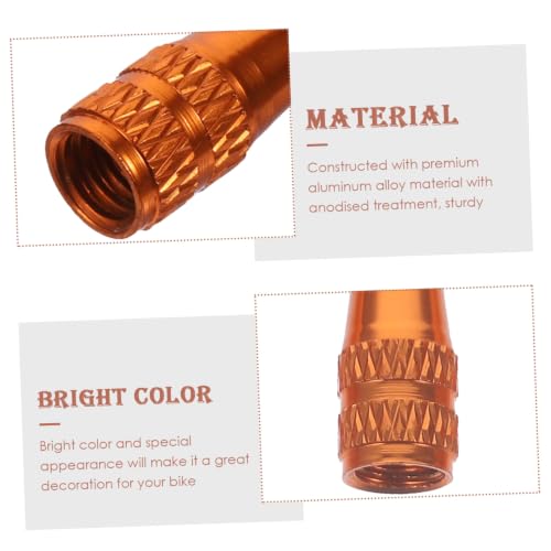 ORFOFE 6 Pcs Tapas para Válvula Francesa de Aleación de Aluminio para Bicicletas Cubiertas Naranja para Polvo Tapas de Aire para Neumáticos para Bicicleta de Montaña y Ruta Resistente a la Corrosión Protección de Sellado miniatura 3