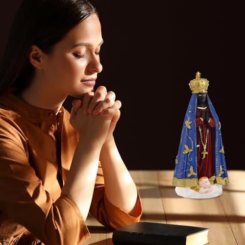Estatua Religiosa Nuestra Señora Aparecida 8'' Resina miniatura 4