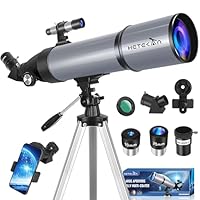 Telescope, 80mm Aperture 600mm Telescopes for Adults, Astronomical Portable Refractor Telescope for Kids & Beginners, for Moon Star Observation with Phone Adapter & Carrying Bag