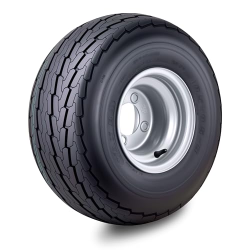 WANDA Trailer Tire Wheel Assembly 18.5x8.5-8 8-Ply D 83L with 4 Lugs on 4 PCD Silver Rim