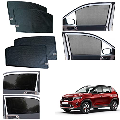 Image of WolkomHome car Fix Curtain Window Shades Half Curtains Sunshade for kia sonet