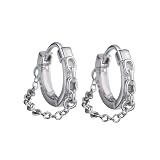 Chain Earrings Mens Hoop Earrings Sterling Silver 925 Sterling Silver Hoops for Men Hypoallergenic S