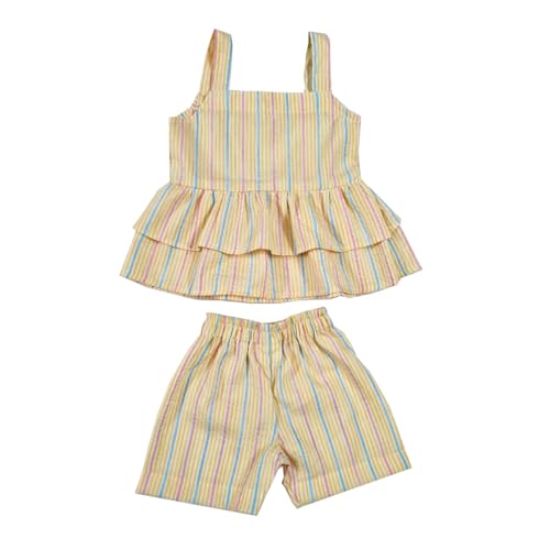 Image of Multi Stripes Peplum Cord Set for Girls