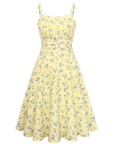 Image of Belle Poque Women's Spaghetti Strap Midi Vintage Tea Party Dress | Belle Poque Women's Spaghetti Strap Midi Vintage Tea Party Dress,A-line,Cocktail Dress,Graduation Homecoming Dress