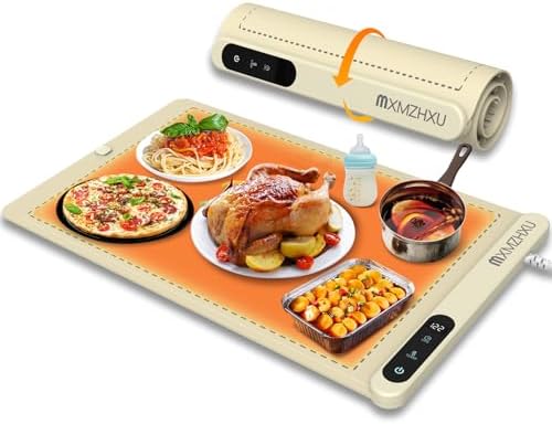 Food Warming Mat Full Surface Heating, Upgraded Graphene Electric Warming Tray with 6 Adjustable Temperature, 0-6H Timer Food Warmer Mat for Gatherings, Parties, Buffet, Everyday Use