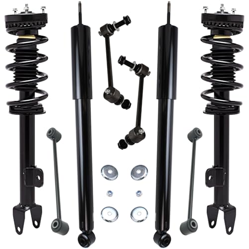 Detroit Axle - 8pc Struts Shock Absorbers Kit for Dodge Challenger Charger, 2 Front Struts w/Coil Spring 2 Rear Shock Absorbers 4 Front Rear Sway Bars Replacement