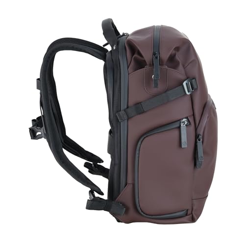 Image of VANGUARD VEO Lite B20L Camera & Everyday Backpack (Chocolate) - Fits Full-Frame Camera with 70-200mm Attached + 3 Lenses, 14 inch Laptop Storage, Rear & Side Access, Convertible Daypack Design